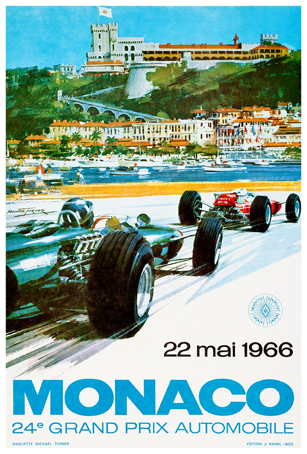 Monaco - Grand Prix - 1966 - Vintage Racing Poster