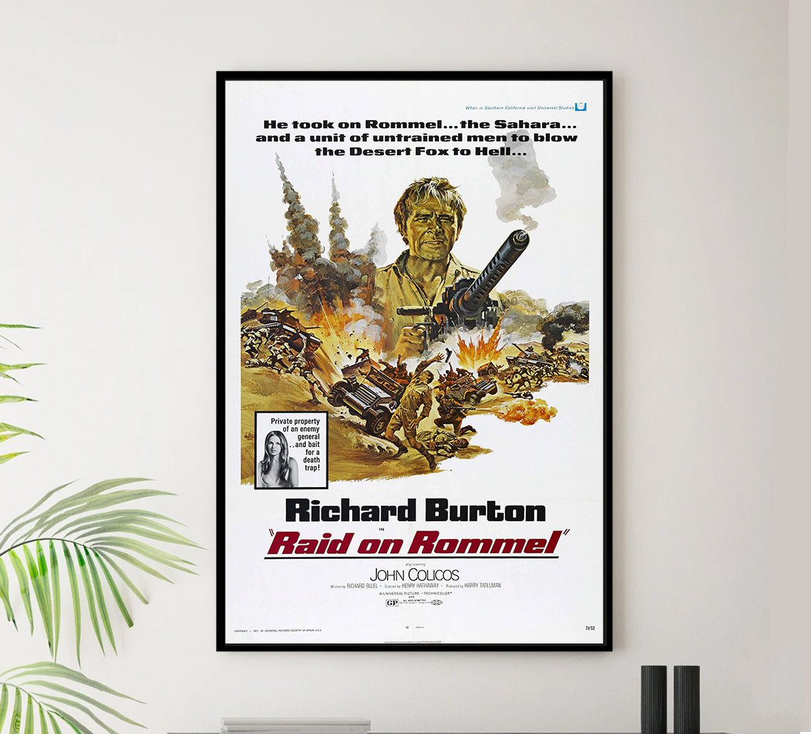 Raid on Rommel 1971 - Richard Burton - US - Classic Movie Poster