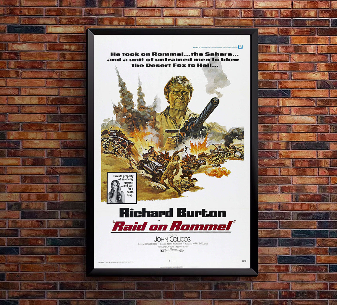 Raid on Rommel 1971 - Richard Burton - US - Classic Movie Poster