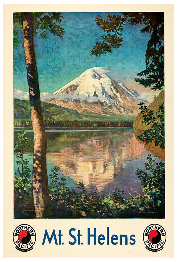 Mt St Helens - Northern Pacific - Vintage Travel Poster