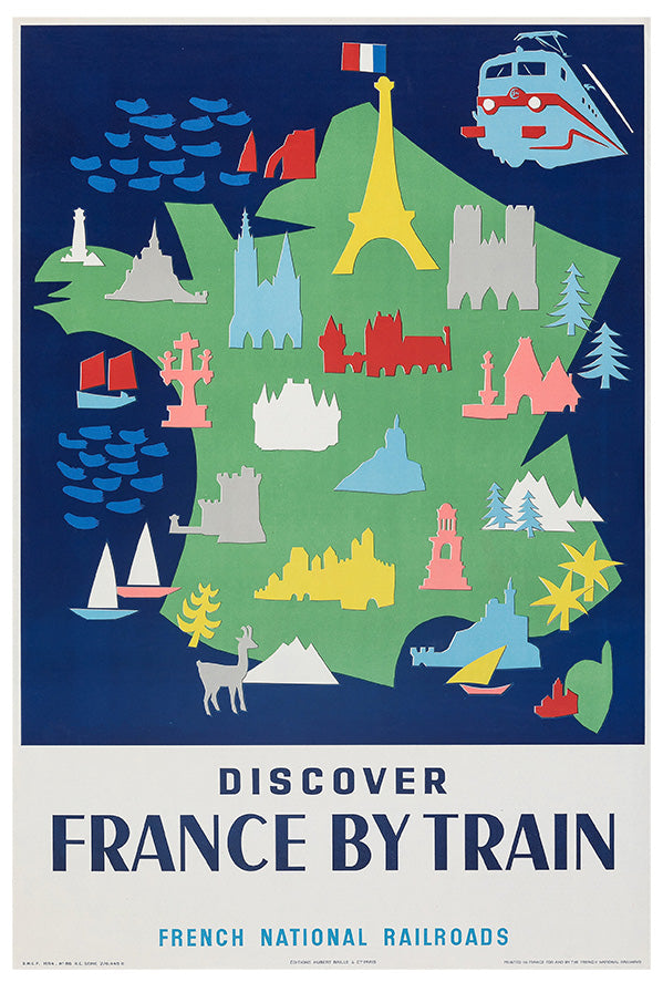 France by Train 2 - French Railroad - Vintage Travel Poster