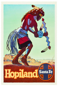 Hopiland - Santa Fe - Vintage Travel Poster