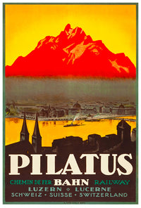 Swiaa 1920s - Pilatus Railway - Vintage Travel Poster