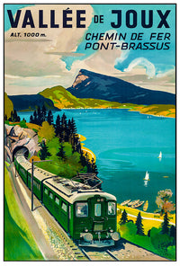 French 1959 - Pont Brassus Railway - Vintage Travel Poster