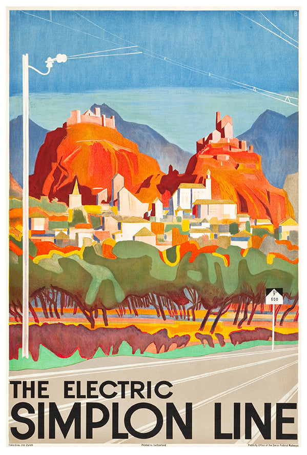 Swiss 1929 - Simplon Line - Vintage Travel Poster