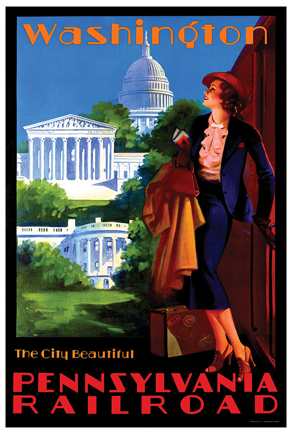 Washington - Pennsylvania Railroad - Vintage Travel Poster