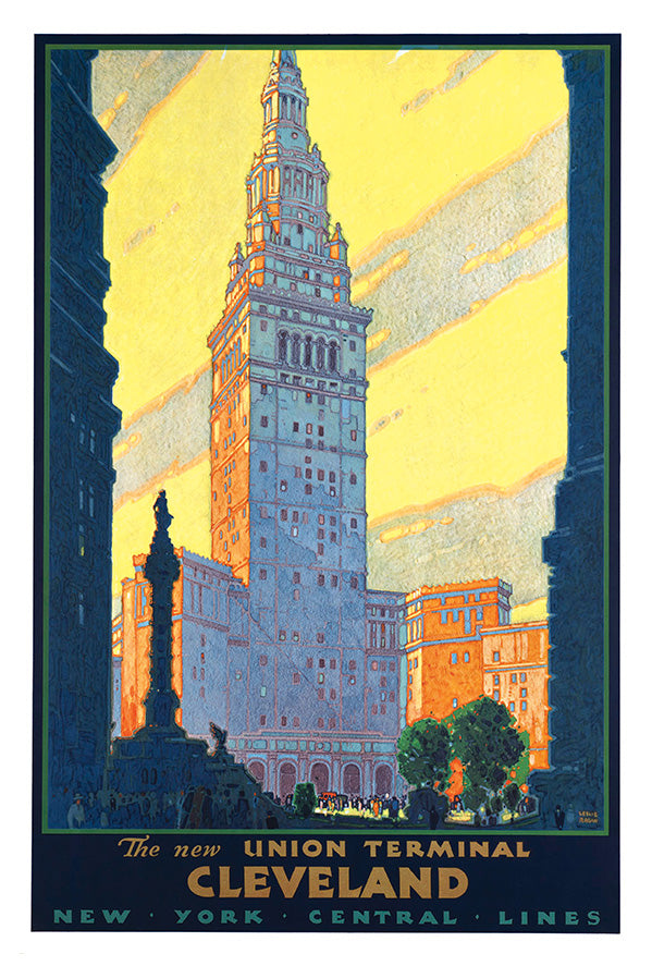 Cleveland - New York Central Lines - Vintage Travel Poster