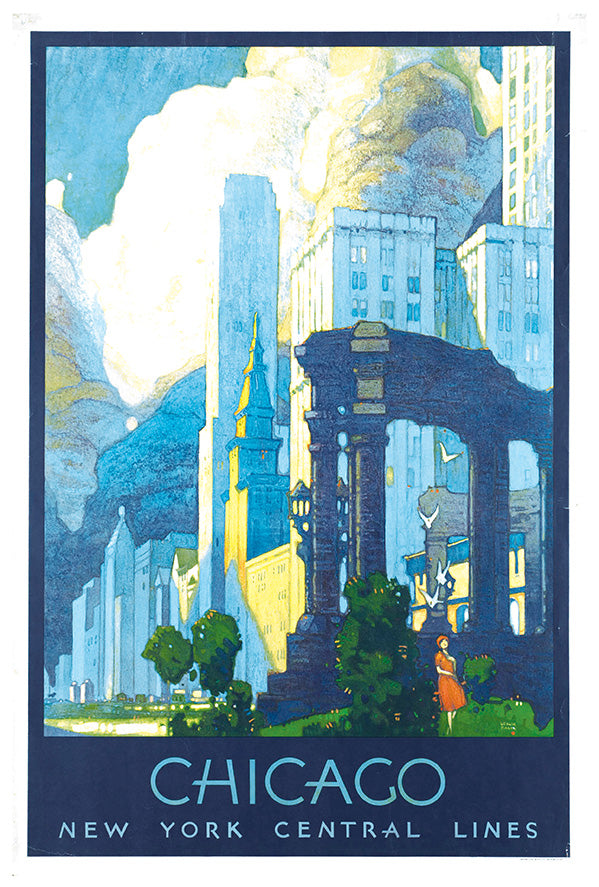 Chicago- New York Central Lines - Vintage Travel Poster