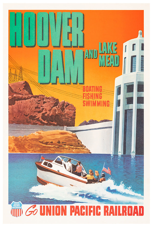 Hoover Dam - Union Pacific - Vintage Travel Poster