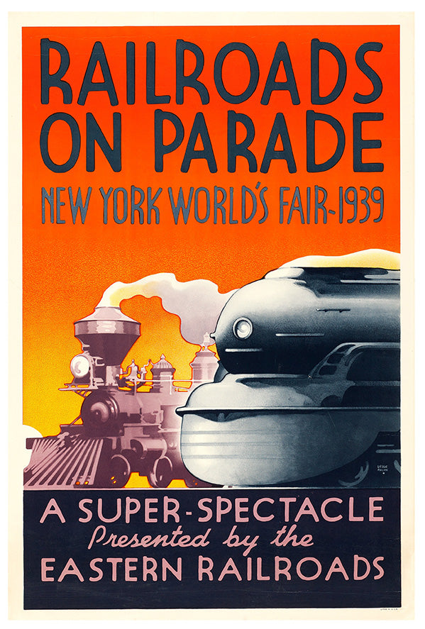 World Fair 1939 - Railroad - Vintage Travel Poster