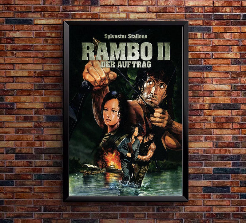 Rambo First Blood Part II 1985 - German v2 - Classic Movie Poster