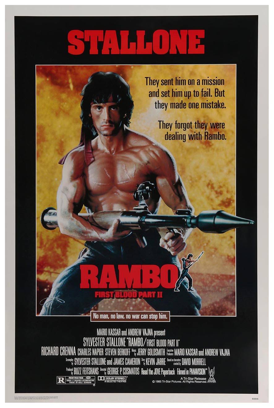 Rambo First Blood Part II 1985 v1 - Classic Movie Poster