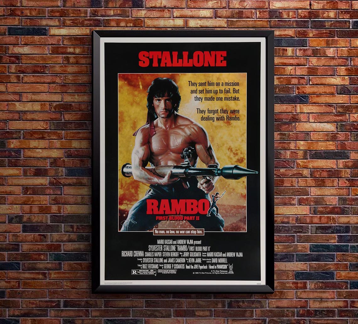 Rambo First Blood Part II 1985 v1 - Classic Movie Poster