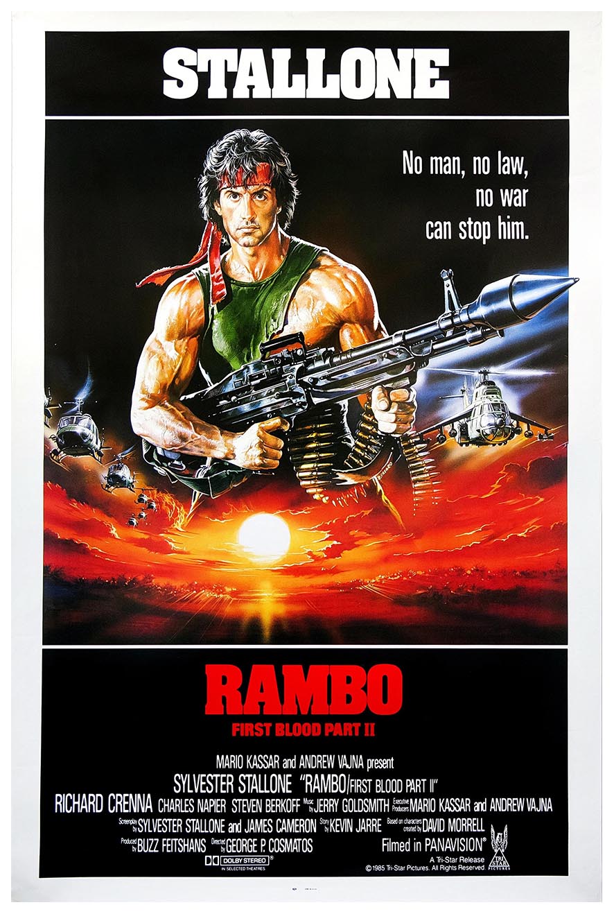 Rambo First Blood Part II 1985 v2 - Classic Movie Poster