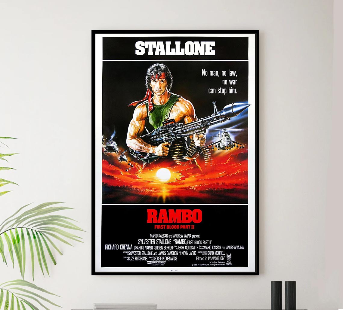 Rambo First Blood Part II 1985 v2 - Classic Movie Poster