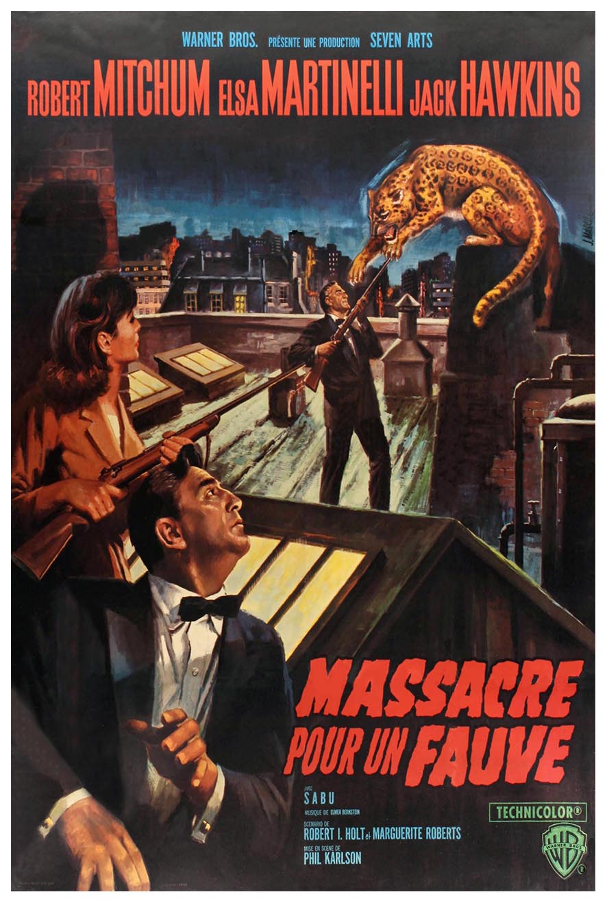 Rampage 1963 - French - Robert Mitchum - Vintage Classic Movie Poster