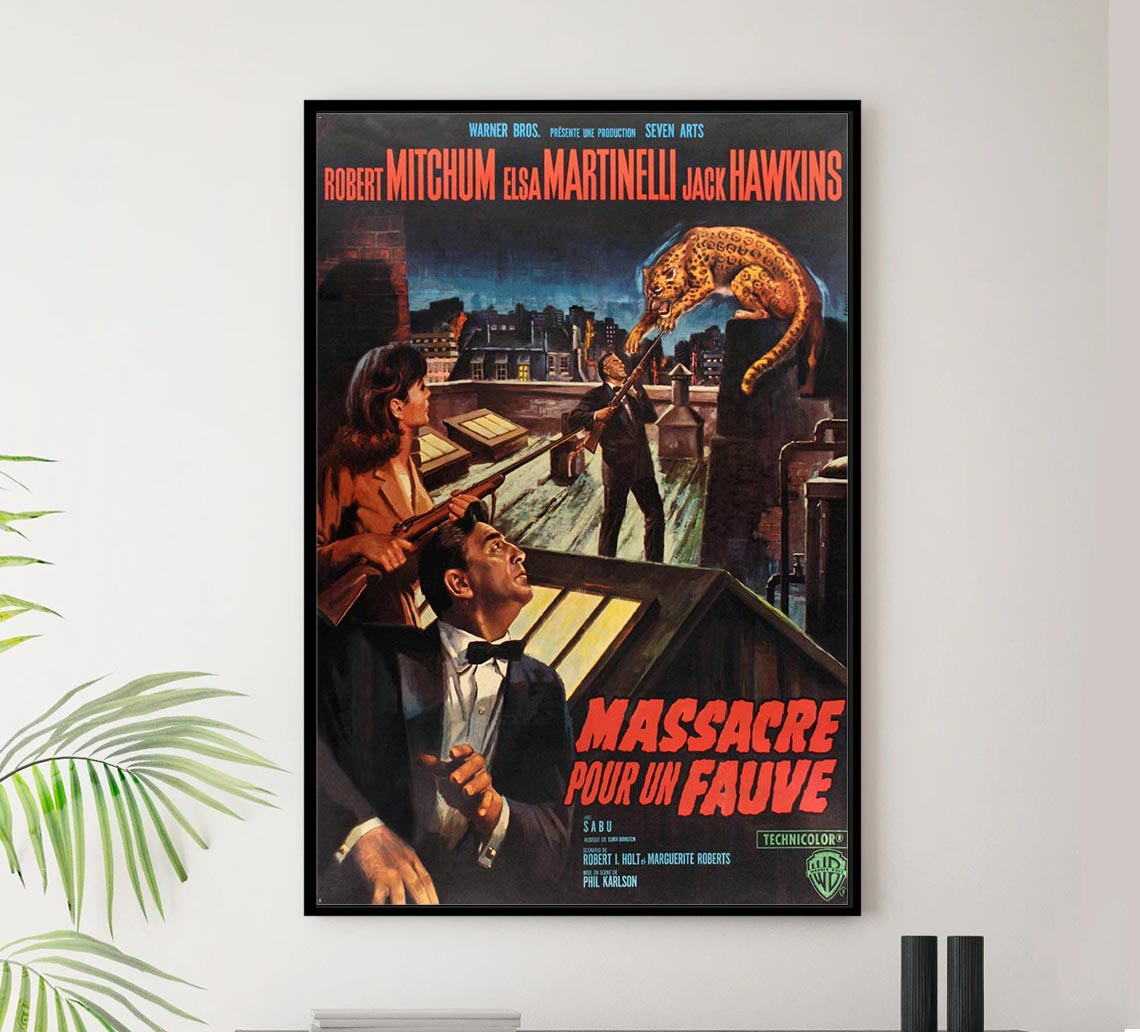 Rampage 1963 - French - Robert Mitchum - Vintage Classic Movie Poster