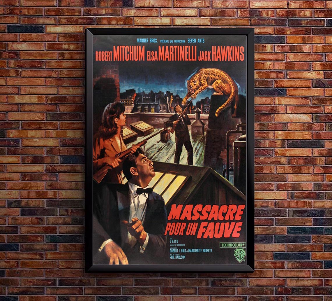 Rampage 1963 - French - Robert Mitchum - Vintage Classic Movie Poster