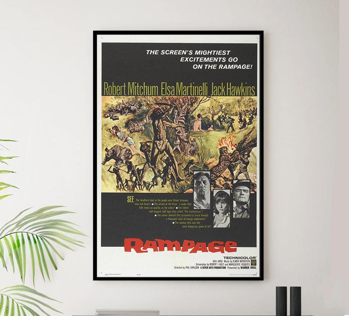 Rampage 1963 - Robert Mitchum - Vintage Classic Movie Poster