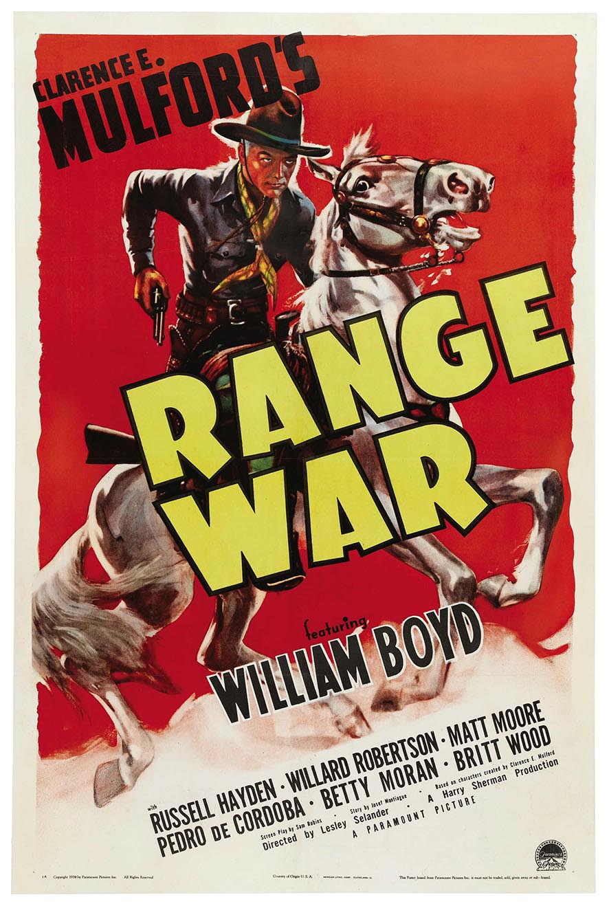 Range War 1939 - William Boyd - Classic Western Movie Poster
