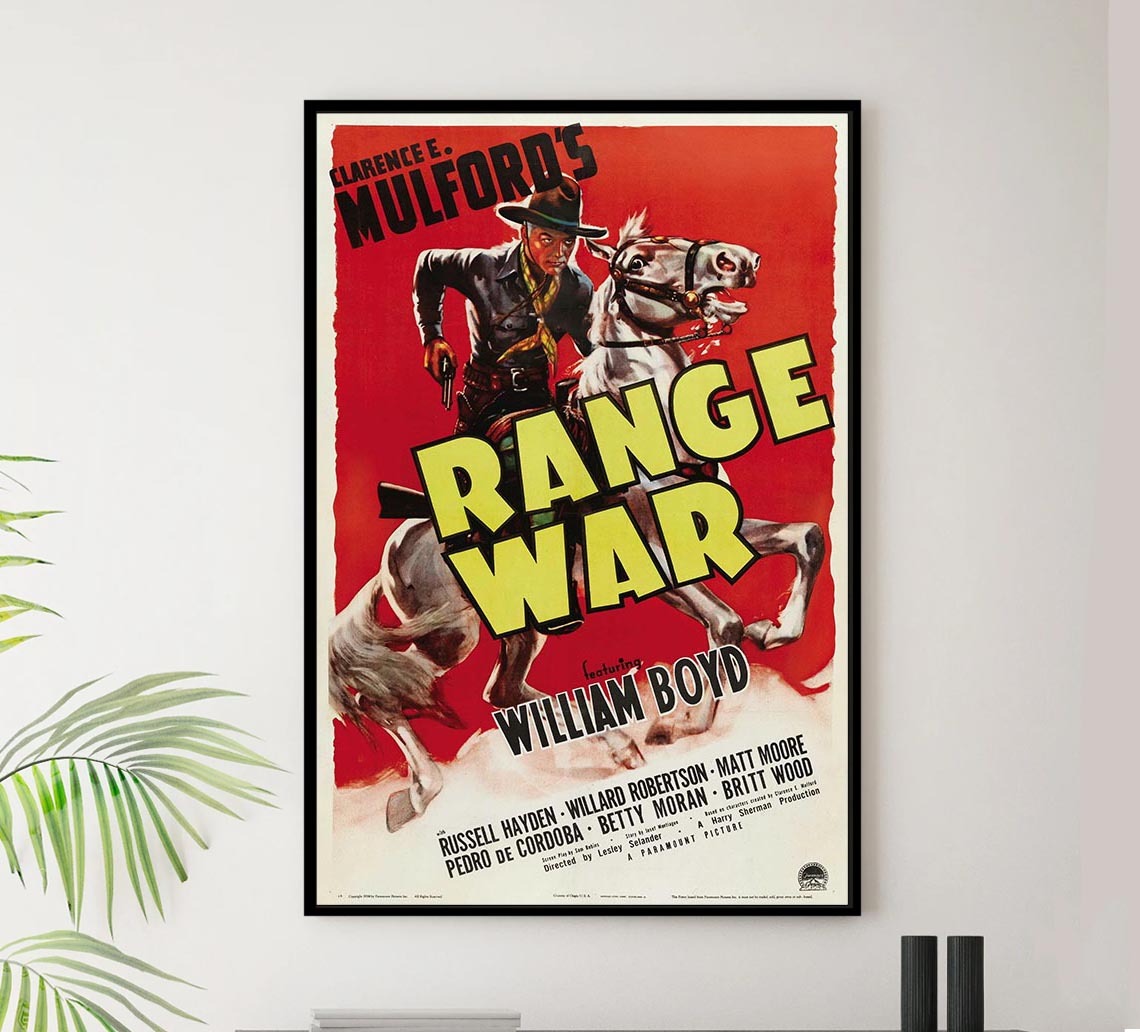 Range War 1939 - William Boyd - Classic Western Movie Poster