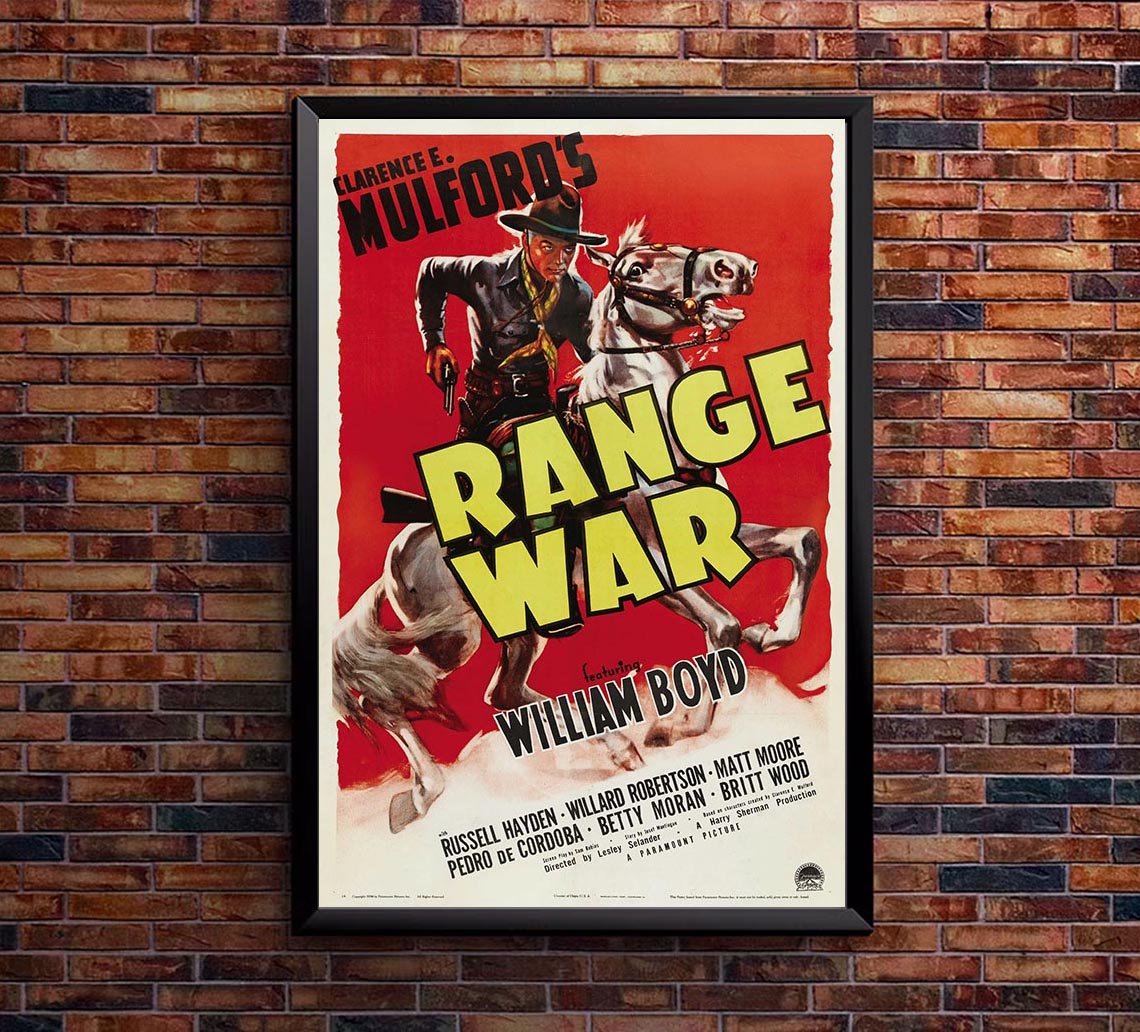 Range War 1939 - William Boyd - Classic Western Movie Poster