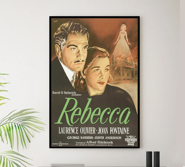 Rebecca 1940 - Laurence Olivier - Denmark - Classic Movie Poster