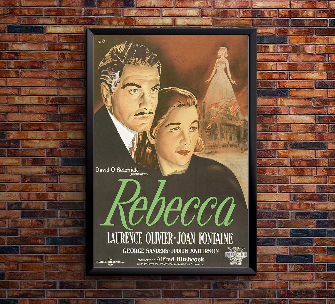 Rebecca 1940 - Laurence Olivier - Denmark - Classic Movie Poster