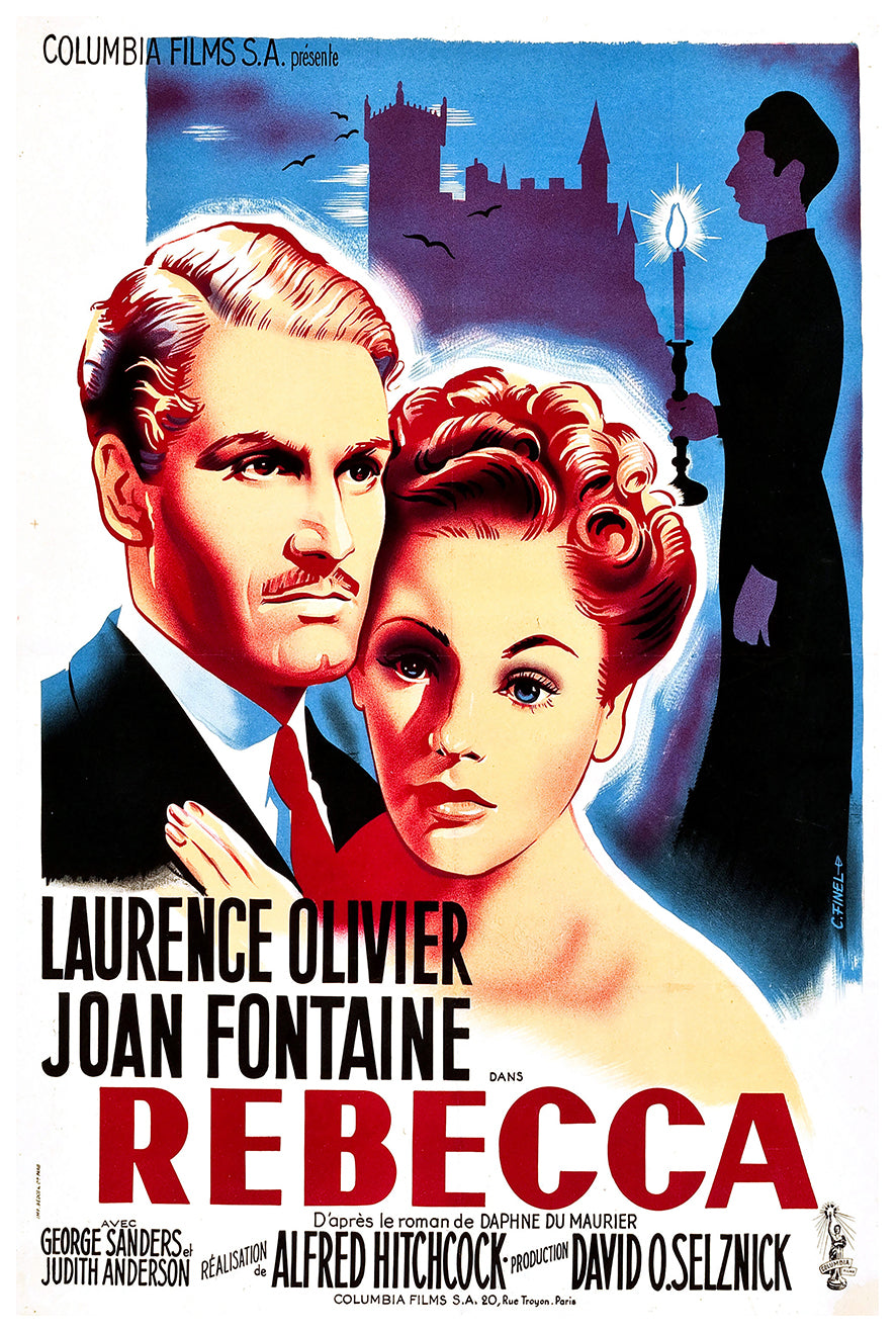 Rebecca 1940 - Laurence Olivier - France - Classic Movie Poster