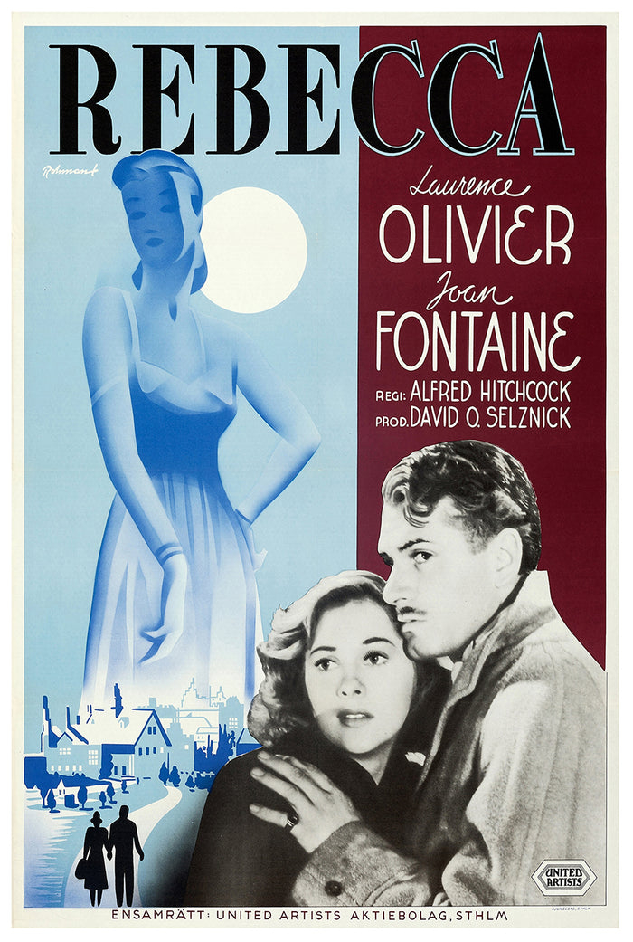 Rebecca 1940 - Laurence Olivier - Sweden - Classic Movie Poster