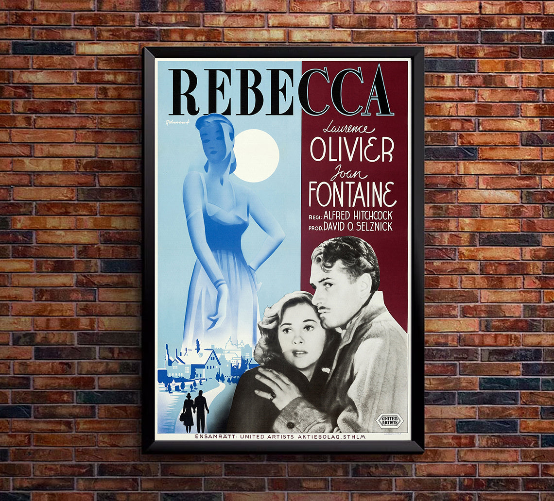 Rebecca 1940 - Laurence Olivier - Sweden - Classic Movie Poster