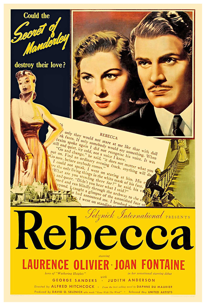 Rebecca 1940 - Laurence Olivier - US 2 - Classic Movie Poster