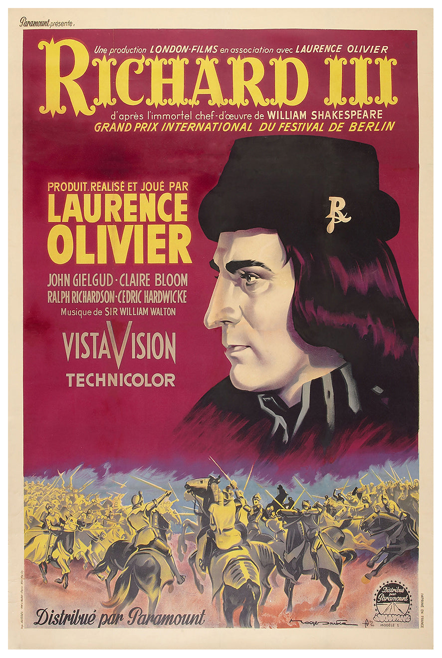 Richard III 1955 - Laurence Olivier - France - Classic Movie Poster