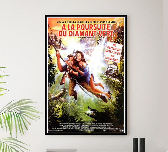 Romancing the Stone 1984 - Michael Douglas - France - Classic Movie Poster