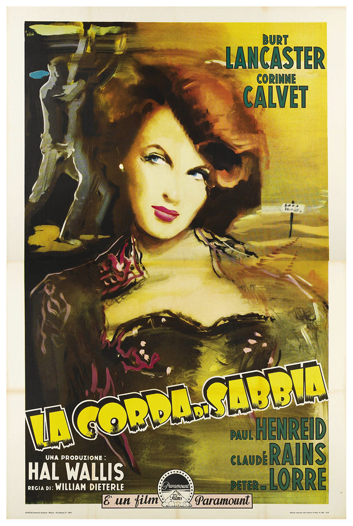 Rope of Sand 1949 - Burt Lancaster - Italy - Classic Movie Poster