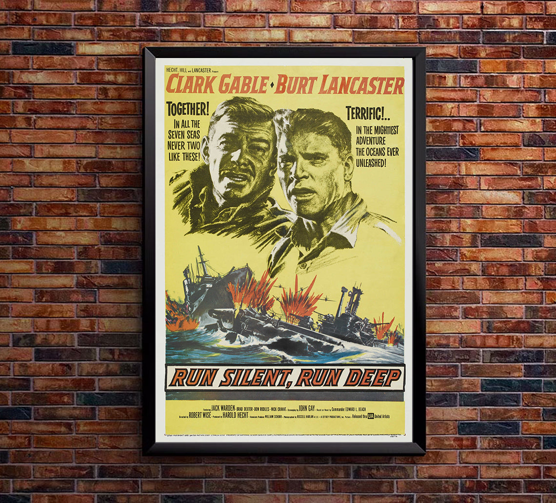 Run Silent Run Deep 1958 - Burt Lancaster - US - Classic Movie Poster