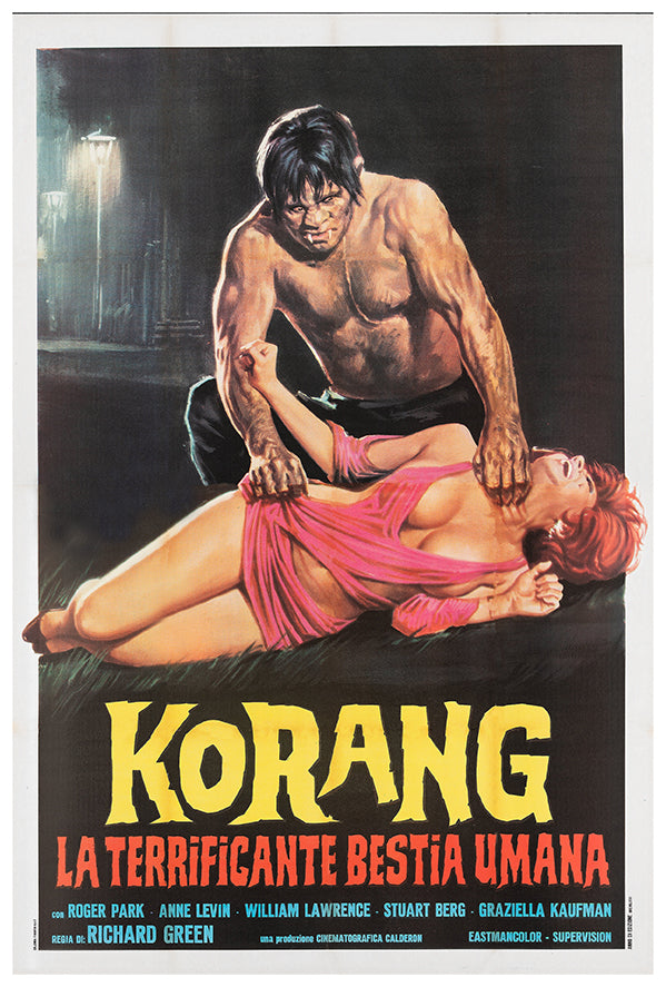 Korang - The Terrifying Human Beast - 1969 - Italian - Movie Poster