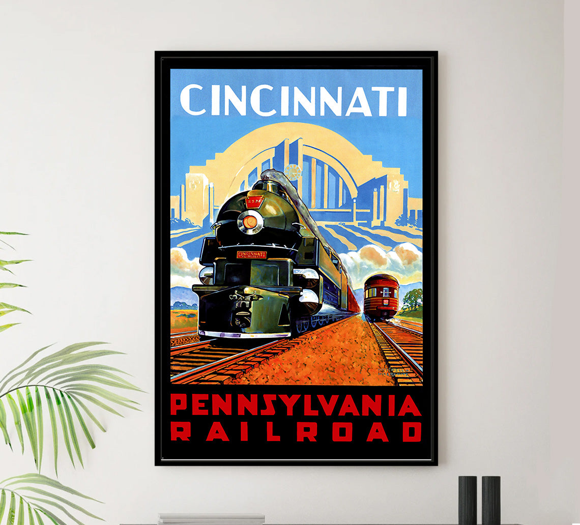 Cincinnati - Pennsylvania Railroad - Vintage Travel Poster