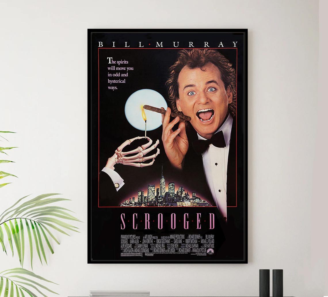 Scrooged 1988 - Robert Mitchum - Vintage Classic Movie Poster
