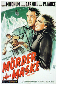 Second Chance 1953 - German - Robert Mitchum - Vintage Classic Movie Poster