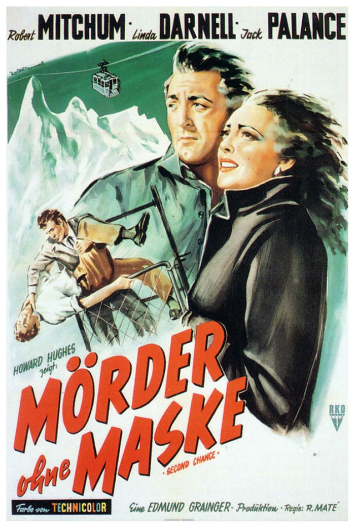 Second Chance 1953 - German - Robert Mitchum - Vintage Classic Movie Poster