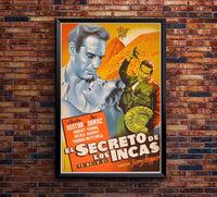 Secret of the Incas 1954 - Spain - Charlton Heston - Vintage Classic Movie Poster