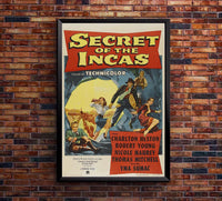 Secret of the Incas 1954 - Charlton Heston - Vintage Classic Movie Poster