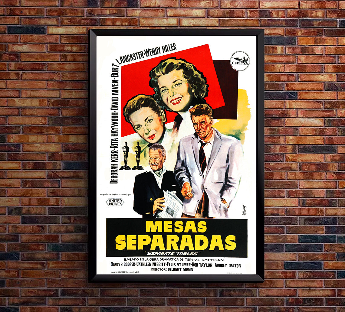 Separate Tables 1958 - Burt Lancaster - Spain - Classic Movie Poster