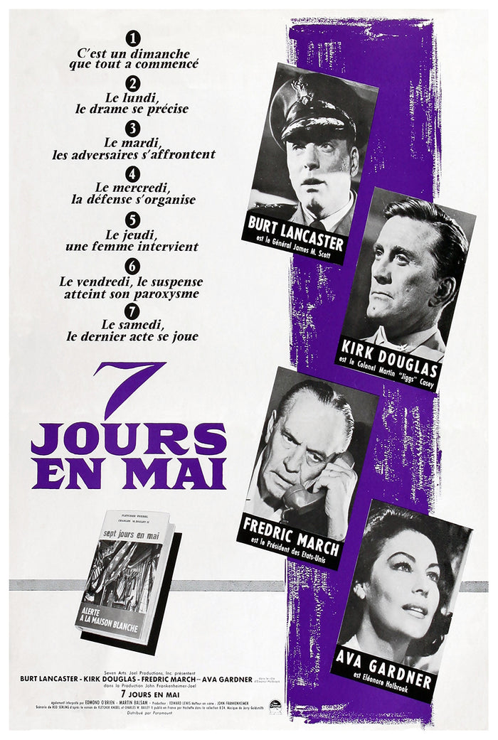Seven Days in May 1964 - Burt Lancaster - France - Classic Movie Poster