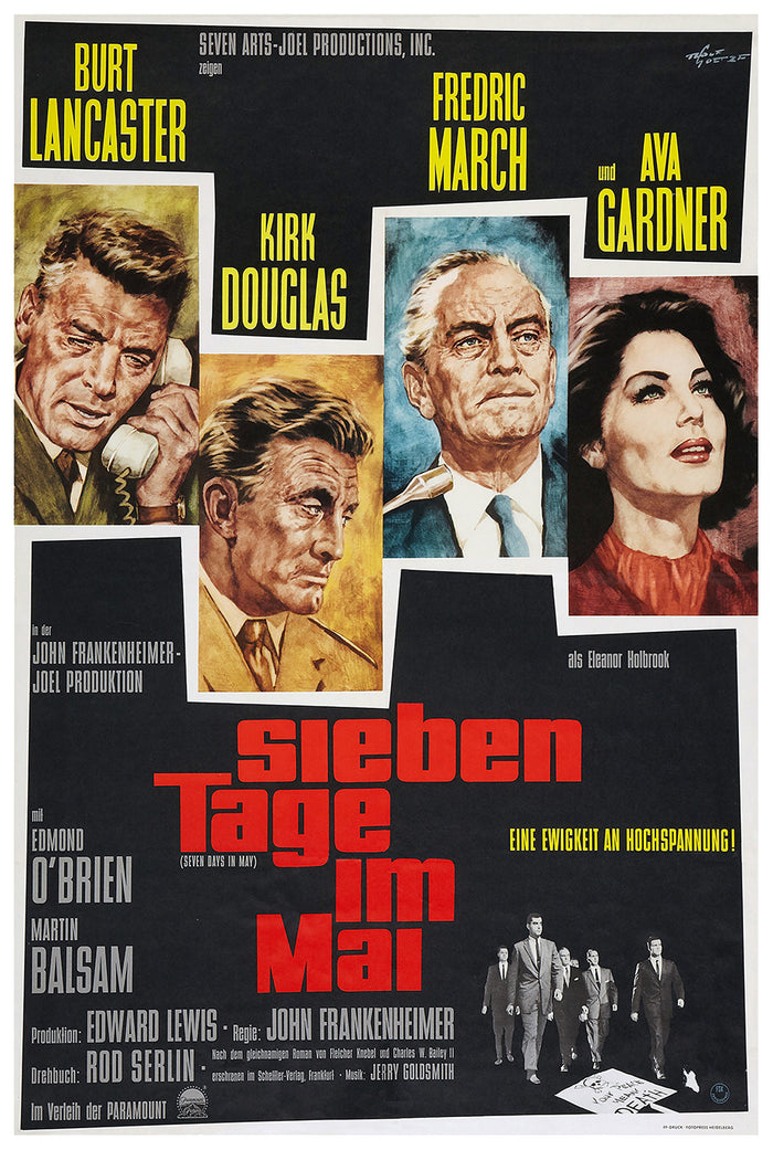 Seven Days in May 1964 - Burt Lancaster - Germany  - Classic Movie Poster