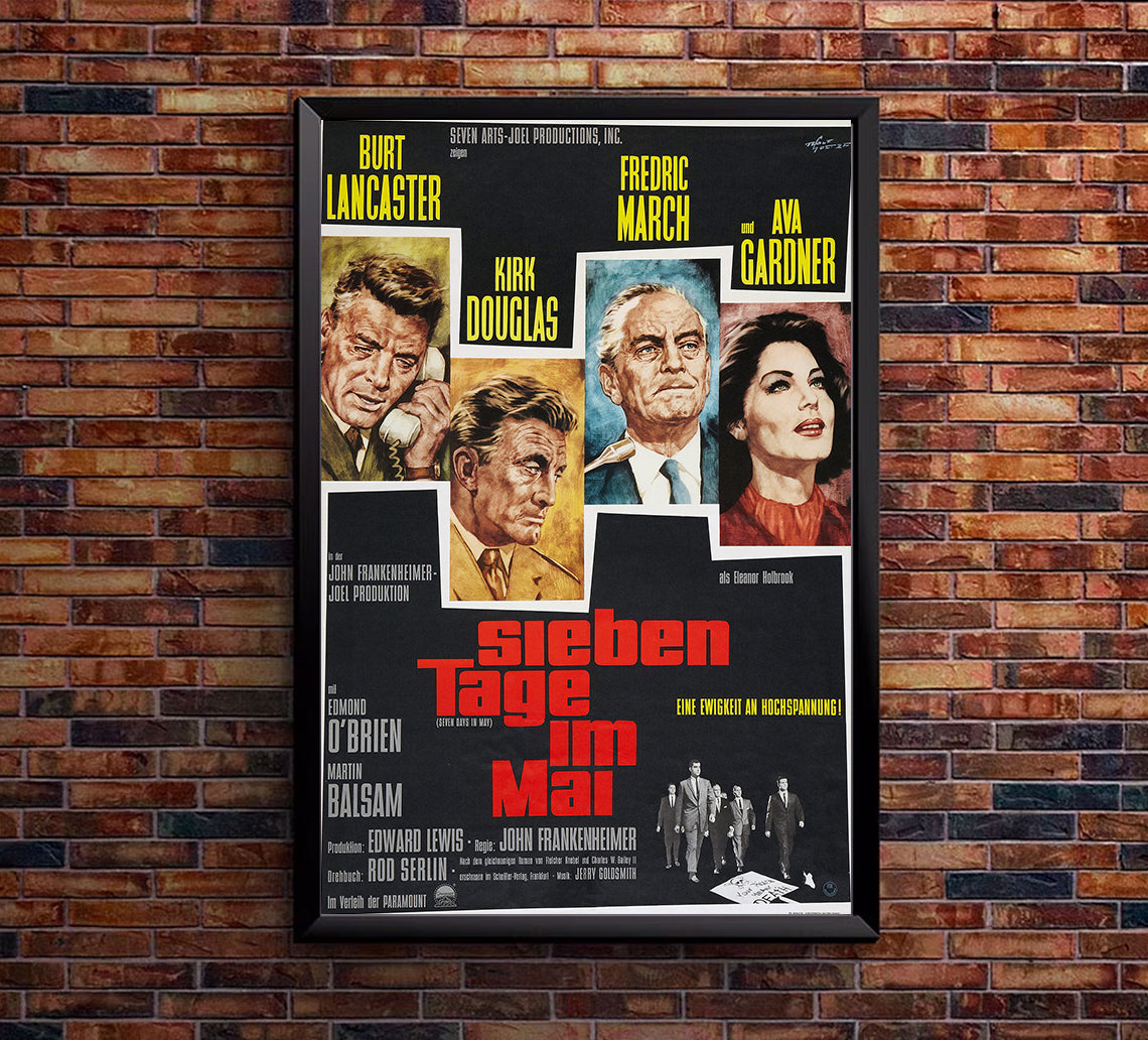 Seven Days in May 1964 - Burt Lancaster - Germany  - Classic Movie Poster