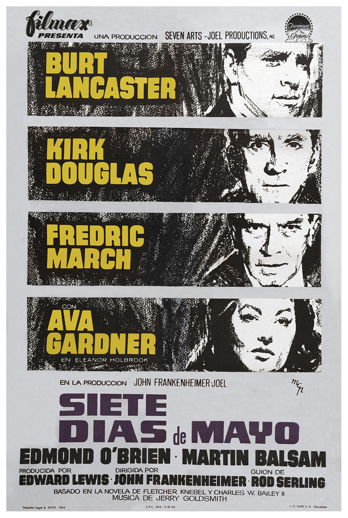 Seven Days in May 1964 - Burt Lancaster - Spain - Classic Movie Poster
