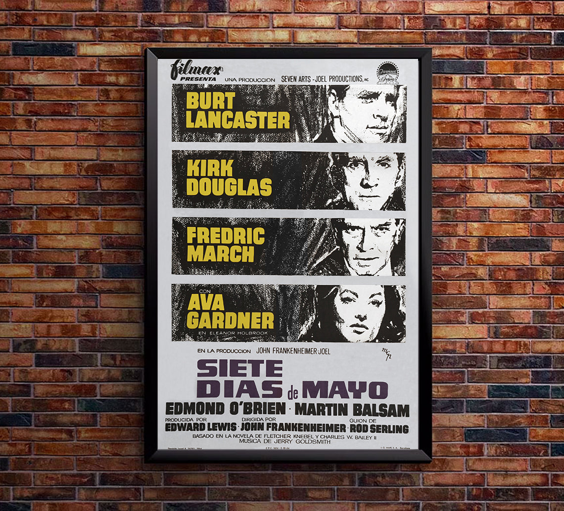 Seven Days in May 1964 - Burt Lancaster - Spain - Classic Movie Poster