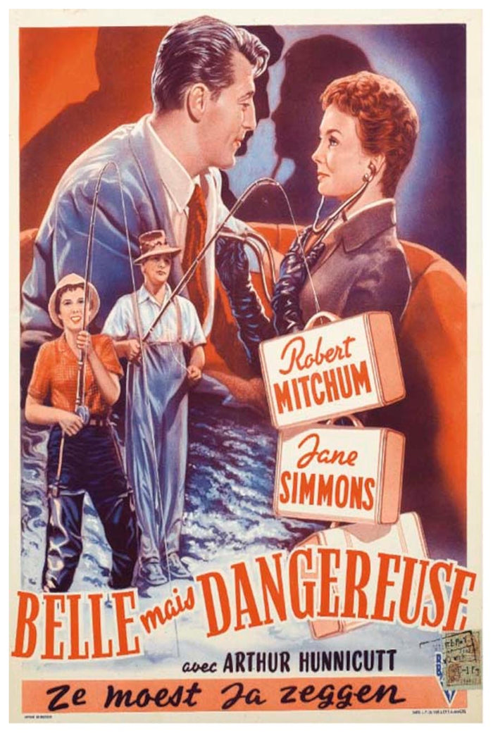 She Couldn't Say No 1954 - Belgium - Robert Mitchum - Vintage Classic Movie Poster